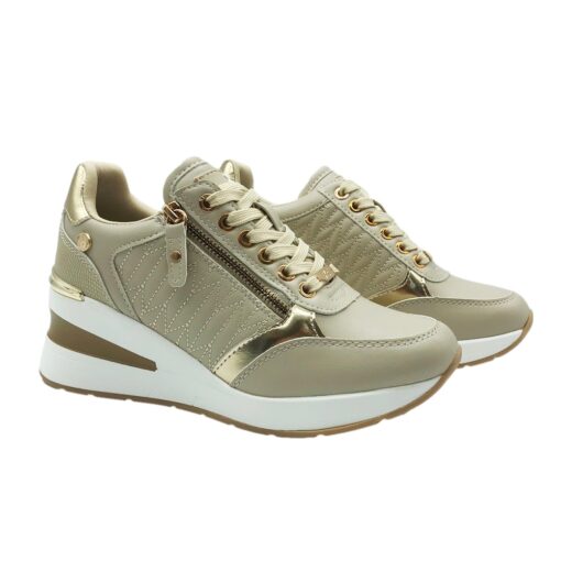 Xti Sneaker Cuña Beige - Imagen 2