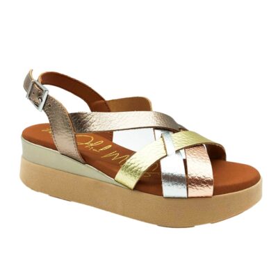 Sandals Sandalia Metal Dorado