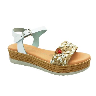 Sandals Sandalia Rafia Blanco