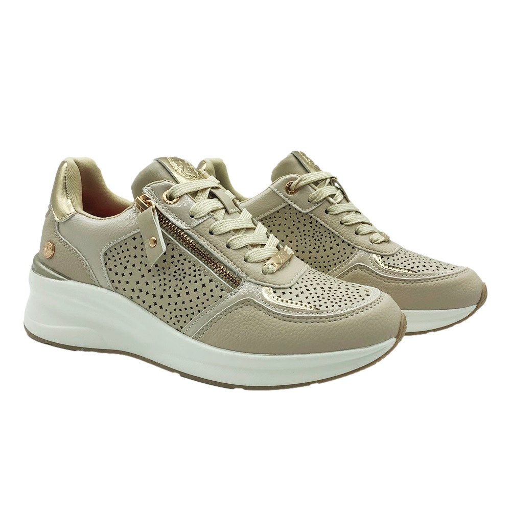 Xti Sneaker Cremallera Beige - Imagen 2