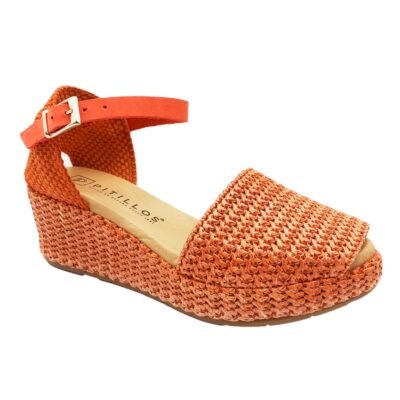 Pitillos Sandalia Rafia Naranja