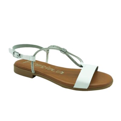 Valeria´s Sandalia Plana Blanco