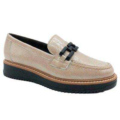 Pitillos Mocasin Charol Beige