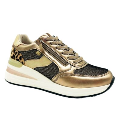 Xti Sneaker Cremallera Dorado