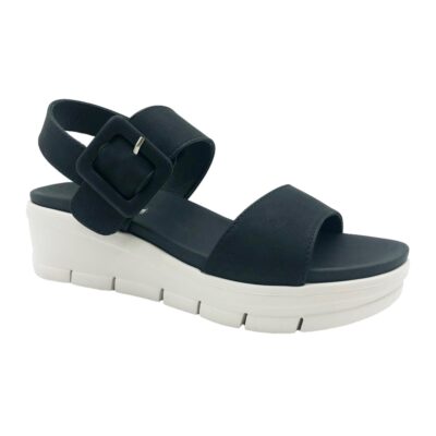 Finlander Sandalia Cuña Negro