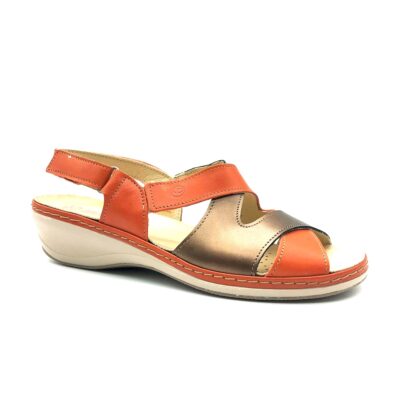 Suave Sandalia Combinada Naranja