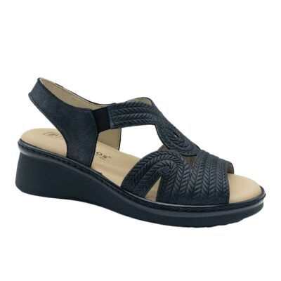 Pitillos Sandalia Cuña Negro