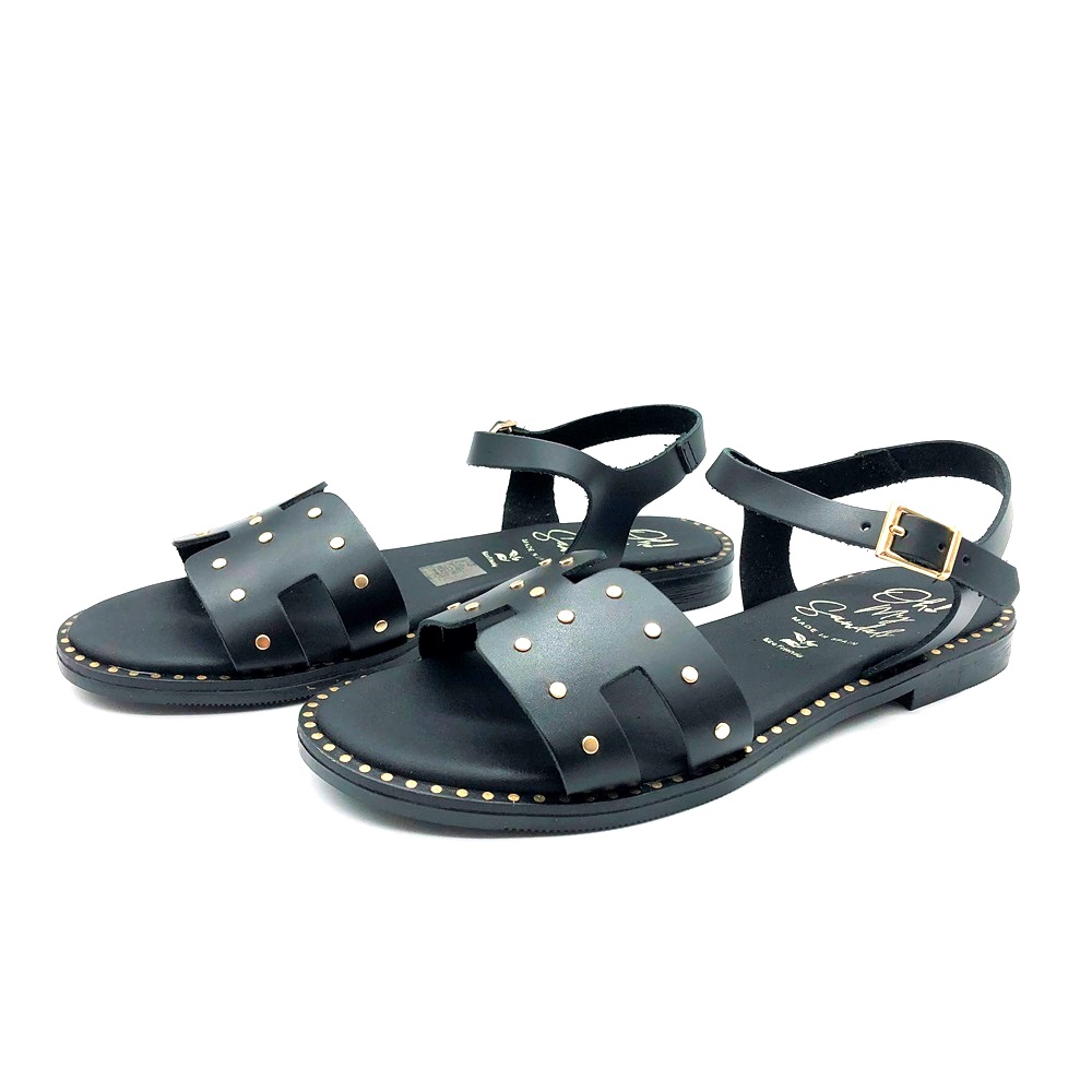 Sandals Sandalia Tachas Negro - Imagen 3