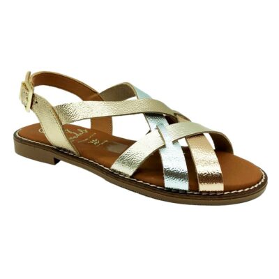 Sandals Sandalia Tiras Dorado
