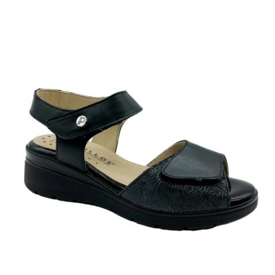 Pitillos Sandalia Cuña Negro