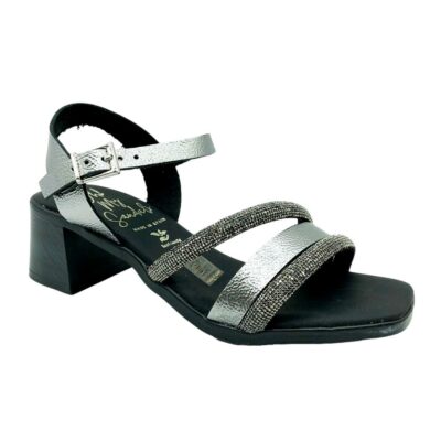 Sandals Sandalia Tacón Plateado