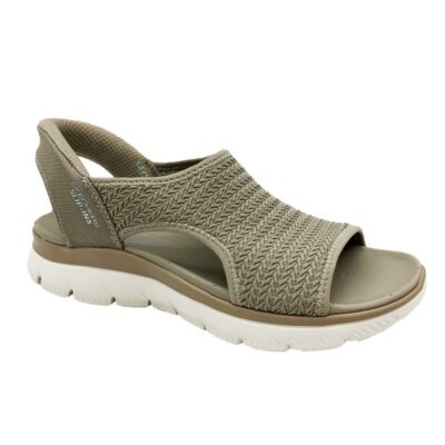 Skechers Sandalia Slip In Taupe