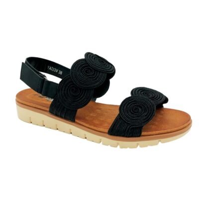 Finlander Sandalia Tiras Negro
