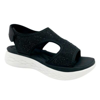 Finlander Sandalia Plana Negro