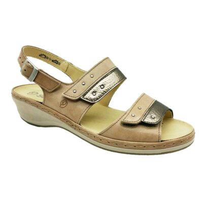 Suave Sandalia Combinada Beige