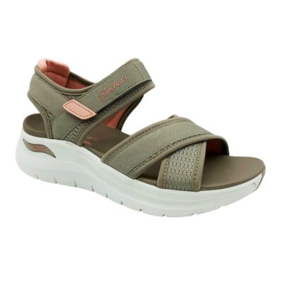 Skechers Sandalia Cruzada Taupe