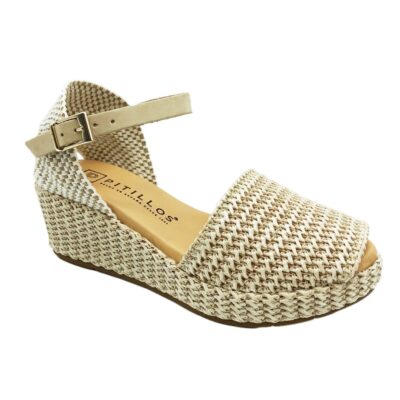 Pitillos Sandalia Rafia Beige