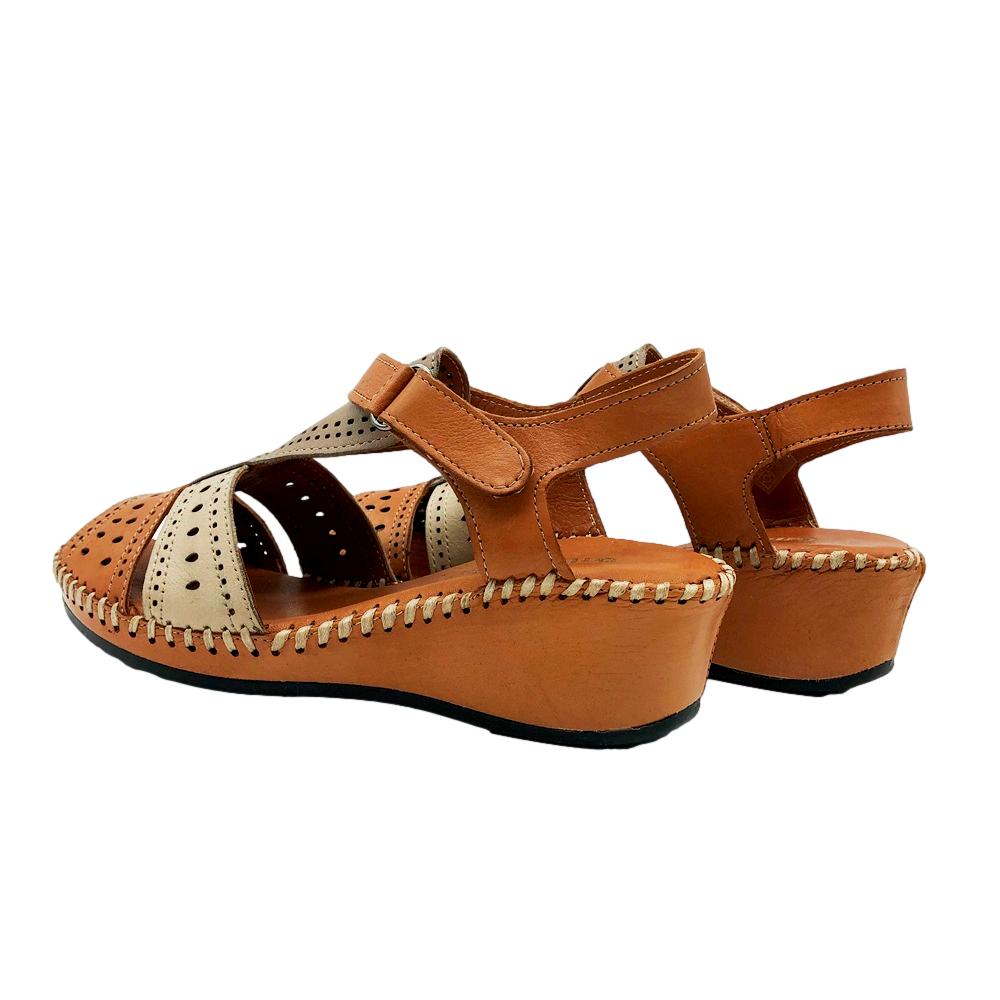 Grimaldi Sandalia Cuña Camel - Imagen 4
